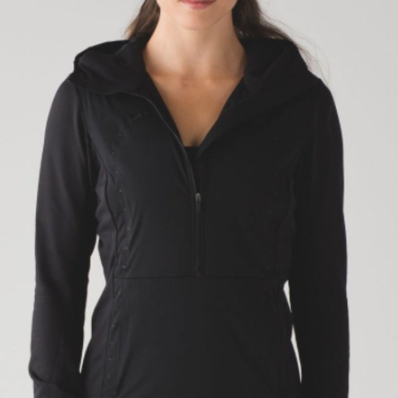 lululemon athletica Jackets & Blazers - Lululemon Run For Cold Pullover Water Proof Black PrimaLoft Sz 6